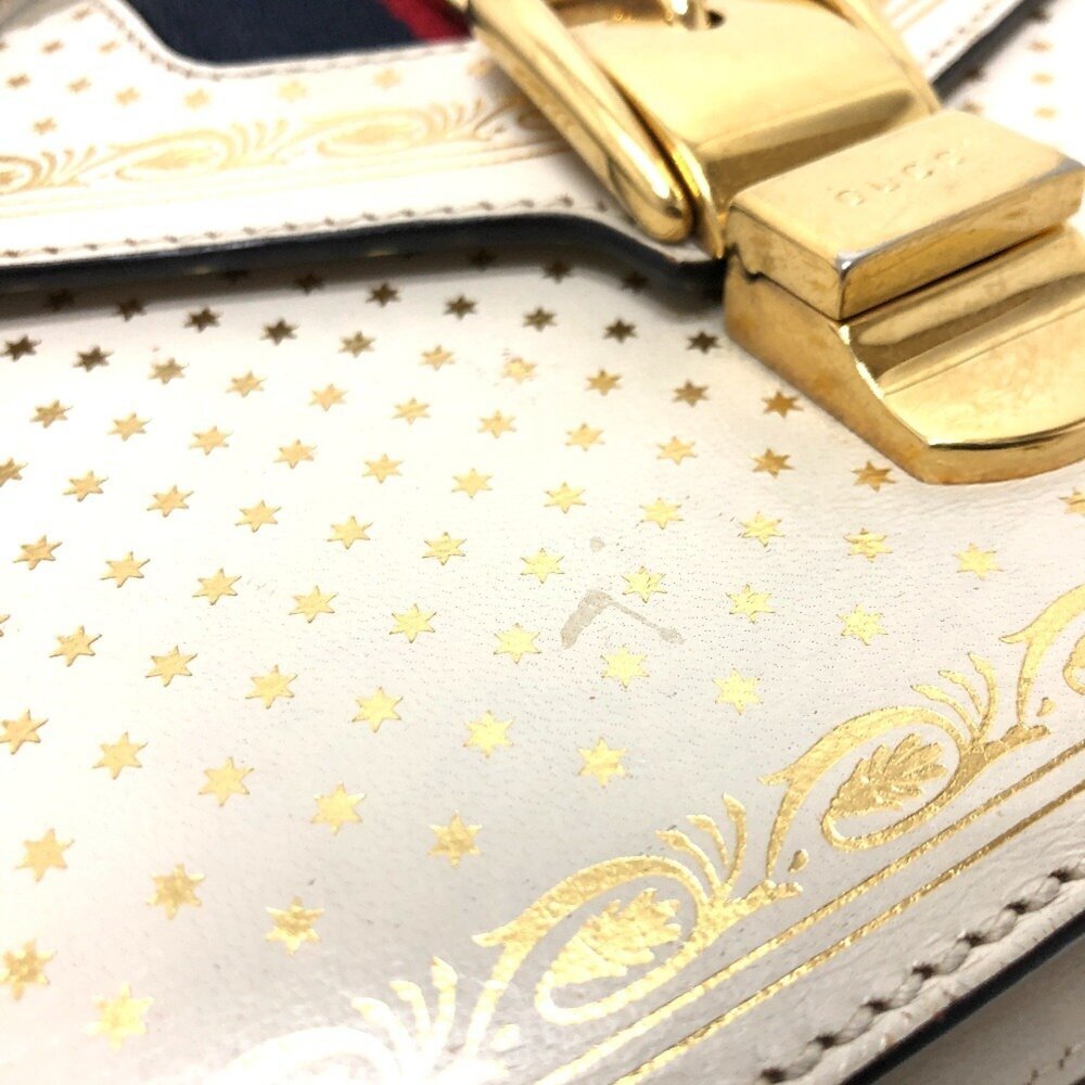 GUCCI Authentic White Leather Sylvie Shoulder Bag - Picture 5 of 16